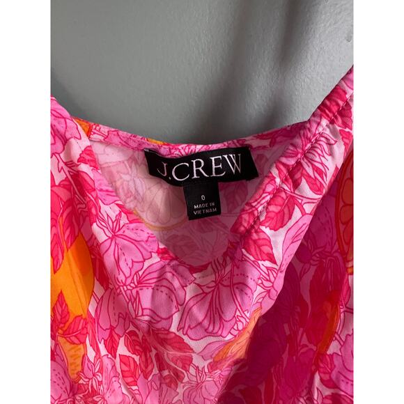 J.Crew Women's Bright Floral w/ Oranges Sleeveless Slip Sundress - Picture 2 of 6